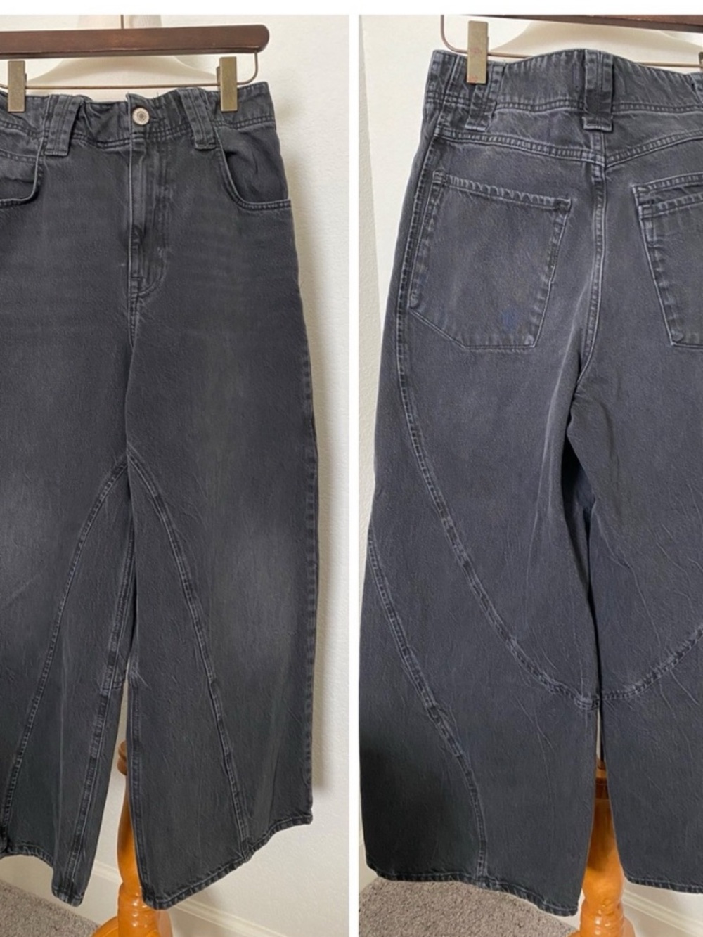 Sz 27 Chill vibe Wide-Leg High-Rise Women’s Jeans — Black also in sz 26 - Picture 2 of 4